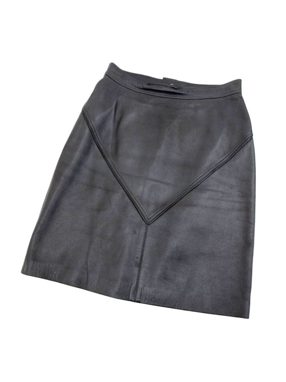 Loewe Vintage Skirt Leather Trapezoid Knee